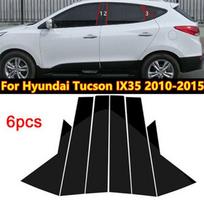 6 vnt Automobilių statramsčių stulpeliai Langų formavimo dangtelio apdailos dekoravimo lipdukai blizgūs juodi, skirti Hyundai IX35 2010–2015 m. gray