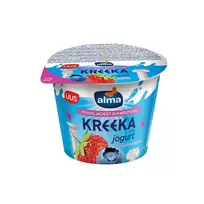 ALMA graikiško stiliaus jogurtas su braškėmis ir mėlynėmis, 3,4% rieb., su vaisių cukrumi, 180 g