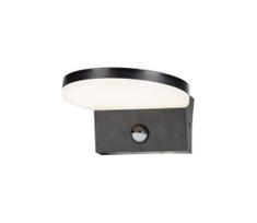 Rabalux 77119 -LED sieninis lauko šviestuvas su jutikliu BATIDA LED/9W/230V IP54 juoda
