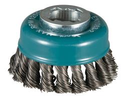 Vielinė šlifavimo taurė Makita D-73380, sukta viela, 0.5mm, Ø 80 mm, X-LOCK
