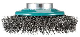 Vielinis kūginis šlifavimo šepetys Makita D-73449, banguota viela, 0.3mm, Ø 100 mm, X-LOCK