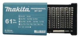 Sukimo antgalių komplektas Makita P-70144, 61 vnt. (5.5; 6.5;PH1;PH2;PH3;PZ0;PZ1;PZ2,PZ3,T10;T15;T20;T25;T30;T40)