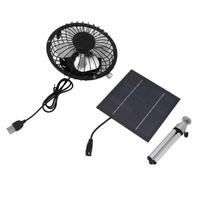 Portable Solar Fan 6W 6 Inches Solar USB Dual Powered Fan For Home Camping Outdoor Fishing With