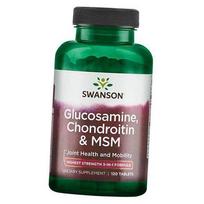 Gliukozamino Chondroitino MSM Kompleksas, Gliukozamino Chondroitino ir MSM Didžiausio Stiprumo, Swanson 120 tablečių (03280002) 120tab