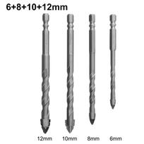 4pcs Tungsten Alloy Eccentric Drill Bits Perfect for Tiles and Concrete