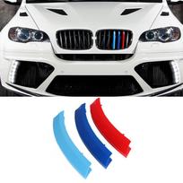 3vnt automobilio priekinių grotelių apdailos juostelių lipdukai BMW E70 2008-2013 X5 serijos M350I M Performance M lipdukai Sport M X5  E70 (08-13)