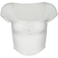 European & American Style Solid Color Crop Top: Figure-Flattering, Versatile Short-Sleeve Tee for Women - Perfect for Spring & Summer. Extra Large balta