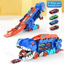 35CM Transportinis dinozaurų sunkvežimis su sulankstomu į stovintį transformuojamu slystančiu lenktynių trasa T-rex Geriausios dovanos gimtadieniui Žaislai berniukams ir mergaitėms Original box