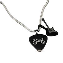 Unique Guitar Pick Pendant Necklace In Sturdy Stainless Steel Materials Portable Accessory for Rock Enthusiasts