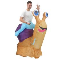 Juokingas pripučiamas kostiumas su sraige, suaugusiems One size, 150-190cm violetinė
