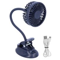 Lankstus mažas ventiliatorius tamsiai mėlynas USB reguliuojamo kampo klipinis ventiliatorius namams, bendrabučiui, mokyklai, lauke