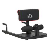 HOMCOM Sissy pritūpimų pritūpimų kelio lenkimo treniruoklis kojų pilvo treniruoklis 3in1 reguliuojamas iki 120 kg plieno juodas 50x97x44,5-56,5 cm