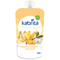 Puree Kabrita® “Vanilinis pudingas” nuo 8 mėnesių 100g 12 vnt. (Kabrita-box)
