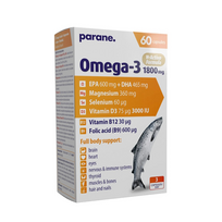 OMEGA-3+MG+SE+D3, parane, 60 kapsulių