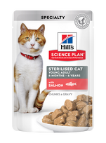 Hill's SP Feline Adult Sterilised Salmon pouch konservai katėms 12x85g - 85 g