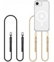 Skaidrus dėklas su dirželiu (Juodas + smėlio) Apple iPhone 16E / 17E telefonui "Tech-Protect Flexair Chain Magsafe"