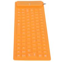 Silikoninė klaviatūra, visiškai sandari, lengva, nešiojama, tyli, minkšta, patogi, USB laidinė oranžinė
