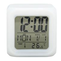 Vaikų skaitmeninis laikrodis LED 7 spalvų naktį šviečiantis temperatūros rodmuo nešiojamas lengvai valdomas LED laikrodis