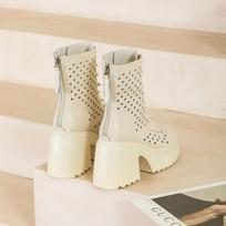 Originalūs Moteriški Vasariniai Batai Madingi Aukštakulniai Ankle Boots Moterims Avalynė Ponios Vienspalviai Moteriški Vasariniai Ankle Boots Batai 34