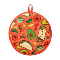 Tortilla Warmer Pouch 12-Inch Tortilla Heater Bag Large Round Insulated Pouch for Tacos Pizza Efficient Food Warmer for Home Picnics oranžinė