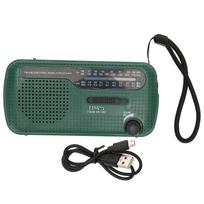 Rankiniu būdu užvedamas saulės radijas AM FM SW1 SW2 Kempingas LED žibintuvėlis Daugiajuostis kempingo avarinis radijas skirtas žalia