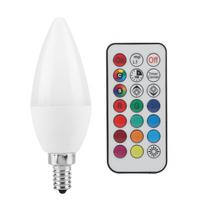 3W Daugiaspalvė LED žvakės lemputė, keičianti spalvą, AC85-265V, su nuotolinio valdymo pultu(E12RGB+Šiltai balta)