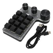 12 klavišų Mechaninė klaviatūra Bluetooth USB jungtis Mini nešiojama programuojama makro klaviatūra su