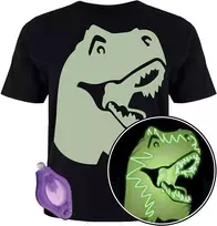 Splat Planet šviečiantys tamsoje marškinėliai, dinozauras