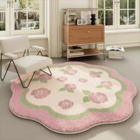 Circular Living Room Flower Shaped Carpet Bedroom Bedside Sofa Coffee Table Computer Chair Anti Slip and Wear-resistant diameter 80cm