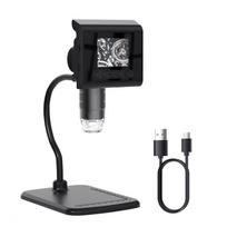 2,4'' LCD skaitmeninis mikroskopas, 1080P 1000X priartinimo mikroskopo kamera, nešiojamas didintuvas 0 juoda