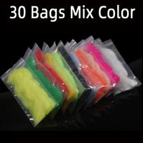 60bags Assorted Fly Tying Egg Yarn Synthetic Fibers Minnow Lure Fish Samlon Egg Fly Tying Material Trout Steelhead Fishing