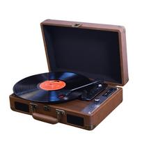 MZL-P01 įrašų grotuvas Vinilo įrašų LP patefonas, suderinamas su 7/10/12 colių viniliniais įrašais UK ruda