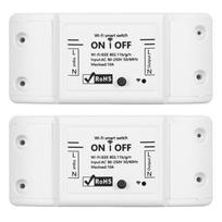 2 vnt. Mini išmanus WiFi jungiklis valdymas balsu laikmačio funkcija belaidis nuotolinio valdymo jungiklis AC90–250V