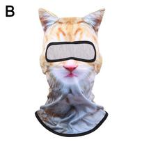 Outdoor Balaclava Hat Sunscreen Full Face Cover Mask 3D Cosplay Cap Animals Printed Anti-UV Bre A0X3 B-1pc