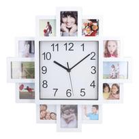 15.35in Baltas Nuotraukų Rėmelis Sieninis Laikrodis Pasidaryk Pats Daugiafoto Personalizuotas Laikrodis Namų Dekorui