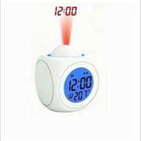 Projector Table Clock Multifunction Plastic USB Charging LED Voice Function Projection Alarm Clock balta