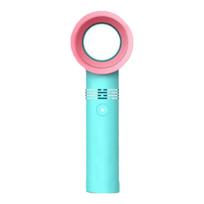 Handheld Bladeless Fan USB Rechargeable 2000mAh Cooling Safe Eyelash Dryer Fan for Salon White žalia