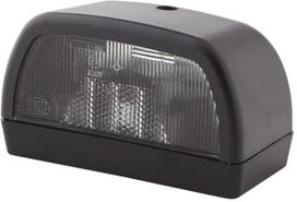 Numerio ženklo žibintas 10W, stačiakampio formos, 12V, juodas, tvirtinamas varžtais, 102x56,5 mm, Hella
