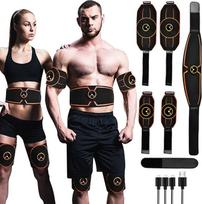 Zhailyn raumenų stimuliatorius, EMS pilvo treniruoklis, elektrinis raumenų toneris, namų fitneso diržas, nešiojamas rankų ir kojų fitneso treniruoklis, 8 režimai + 19 pavarų, USB įkrovimas (nereikia gelio pagalvėlių)