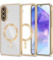 Auksinės spalvos / skaidrus dėklas Samsung Galaxy A56 5G telefonui "Tech-Protect MagFlex Magsafe"