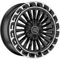 R20x8.5J 5X112 ET38 CB-66.6 Gloss Black+Diamond Lip