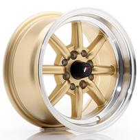 JR Wheels JR19 14x7 ET0 4x100/114 Gold w/ Machined Lip Alloy Wheel