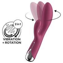 Satisfyer Spinning Rabbit 1 - besisukantis klitorinis vibratorių (raudonas)