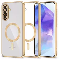 Tech-Protect MagFlex MagSafe Samsung Galaxy A56 5G – dėklas telefonui skaidrus dėklas telefonui aukso spalvos