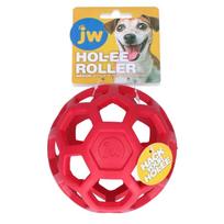 JW Hol-ee Roller Medium elastingos gumos žaislas šunims 11.5cm - Produkto Spalva Raudona