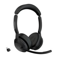 Jabra Evolve2 55 MS Stereo Link380c Belaidės ausinės Bluetooth USB-C, Juoda