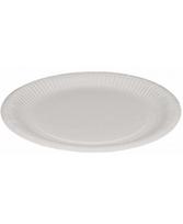 Vienkartinės popierinės lėkštės, 23 cm, baltos, 100 vnt