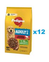 PEDIGREE Adult 12x500 g su jautiena ir daržovėmis sausas visavertis ėdalas suaugusiems dideliems ir vidutiniams šunims