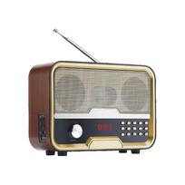 Vintage Wood Grain FM radijas, TF/USB įvestis, ausinių lizdas, skaitmeninis ekranas