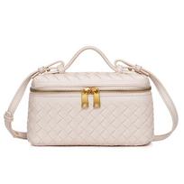 Hand woven New Trendy One-shoulder Crossbody Bag Fashionable Large Capacity Zipper Bag Simple Practical Hand-held Lunch Box Bag 21*7*11.5cm